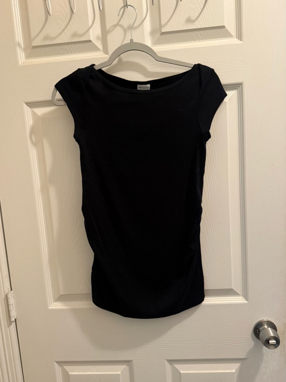 GAP Black Cap Sleeve Scoop Neck Maternity Mini Dress - Picture 2 of 4